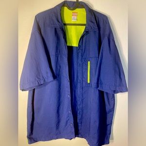 No Fear Y2K  Men’s Short Sleeve Button Down Shirt in Navy Size Medium